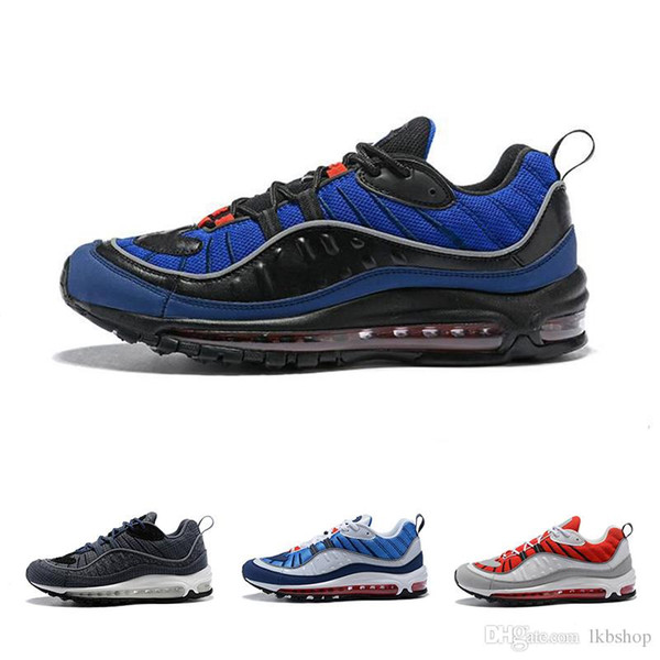 With Box 2019 New Design 98 OG 15 Colors Stripes Casual Running Shoes for men Black white Red Khaki mens Walking Boots Outdoor Sneakers 5-11