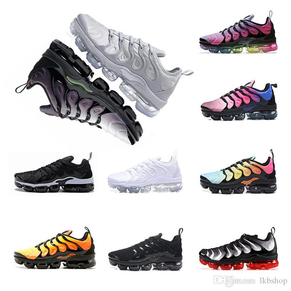 2018 TN Plus Men Women Running Shoes For Male Shoe Olive White Silver Black Colorways Pack Triple Black Mens Sports Sneakers