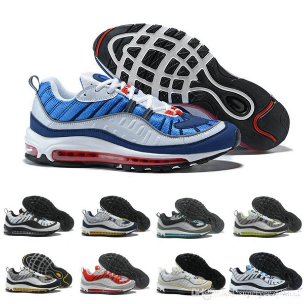 2018 New Design 98 OG 15 Colors Stripes Casual Running Shoes for men Black white Red Khaki mens Walking Boots Outdoor Sneakers