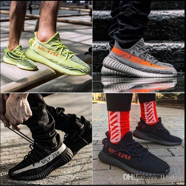 2018 New colour Sesame Butter ice yellow 36-46 v2 designer shoes Blue tint V2 Sply Black Red BY9612 Men Women Running Shoes
