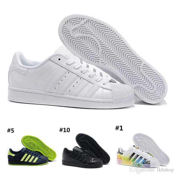 2018 Superstar White Hologram Iridescent Junior Superstars 80s Pride Sneakers Super Star Women Men Sport Running Shoes 36-45