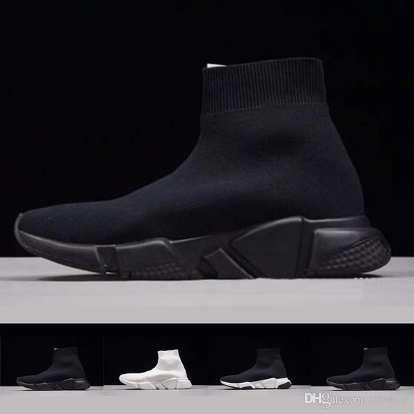 With Box 2019 New Paris Speed Trainers Knit Sock Shoe Original Luxury Designer Mens Womens Sneakers Cheap High Top Quality Casual Shoes