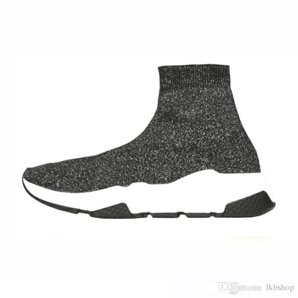 2019 New Paris Speed Trainers Knit Sock Shoe Original Luxury Designer Mens Womens Sneakers Cheap High Top Quality Casual Shoes 36-46