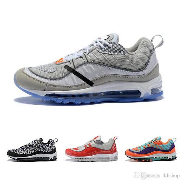 2019 New Design 98 OG 15 Colors Stripes Casual Running Shoes for men Black white Red Khaki mens Walking Boots Outdoor Sneakers 5-11