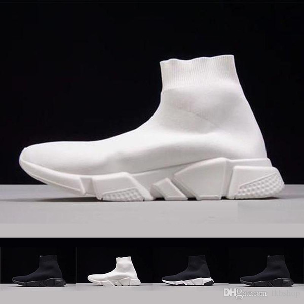 With Box 2018 New Paris Speed Trainers Knit Sock Shoe Original Luxury Designer Mens Womens Sneakers Cheap High Top Quality Casual Shoes