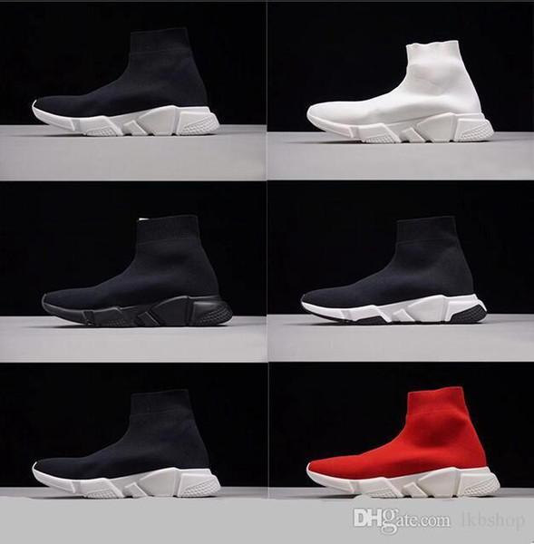 2019 wholesale Luxury Sock Shoe Speed Trainer casual Sneakers Speed Trainer Sock Race Runners black Shoes men and women Sports Shoes 36-47