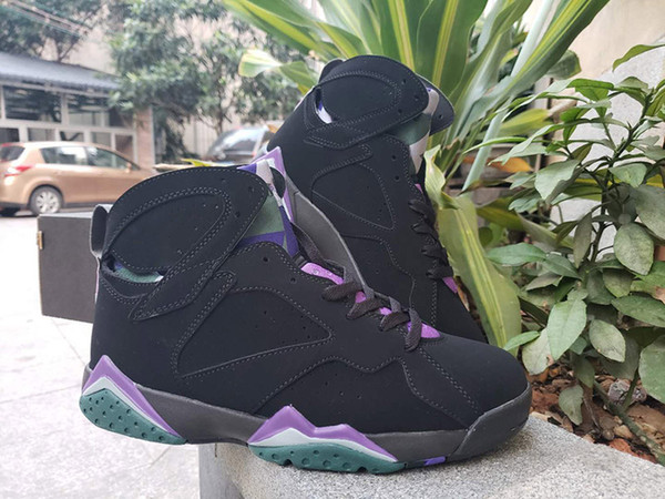 New Arrival 7 Ray Allen Men Outdoor Shoes Black Fierce Purple Celebrates The 23RD Anniversity Of The 1996 Draft Mens Trainers