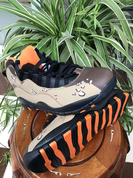 2019 New 10 Desert Camo Cheap men basketball shoes Rattan Black-Dusted Clay trainers sports sneakers outdoor good quality mens shoes