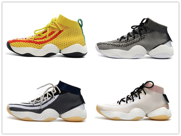 All-Star Weekend Pharrell x Crazy BYW (B You Wear) LVL 1 collaboration Men Basketball Shoes yellow red beige knitted upper Mens