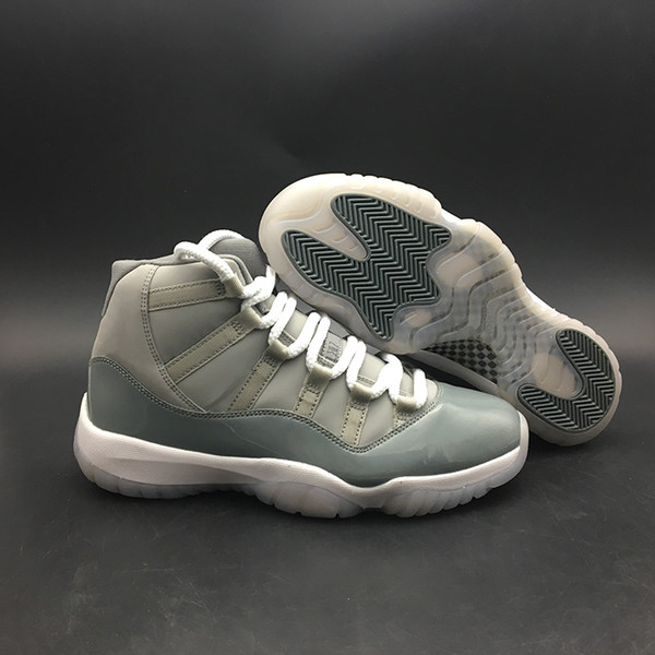 New 11 High Cool Grey Mens Basketball Shoes Classical Grey Gunsmoke White stylish an icy translucent outsole designer shoes