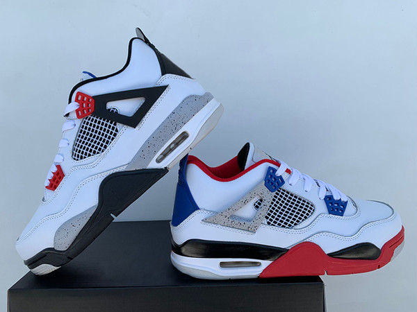 2019 Newest 4 OG Fire Red Blue Black Men Basketball Shoes 4s Classic White Red Designer Sports Sneakers for male