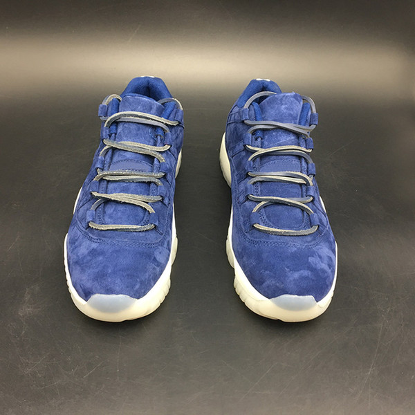 11 JETER LOW RE2PECT Blue Suede Basketball Shoes For Men Top Quality Limited Release AV2187-441 Sail-Binary Blue Man Sports Shoes