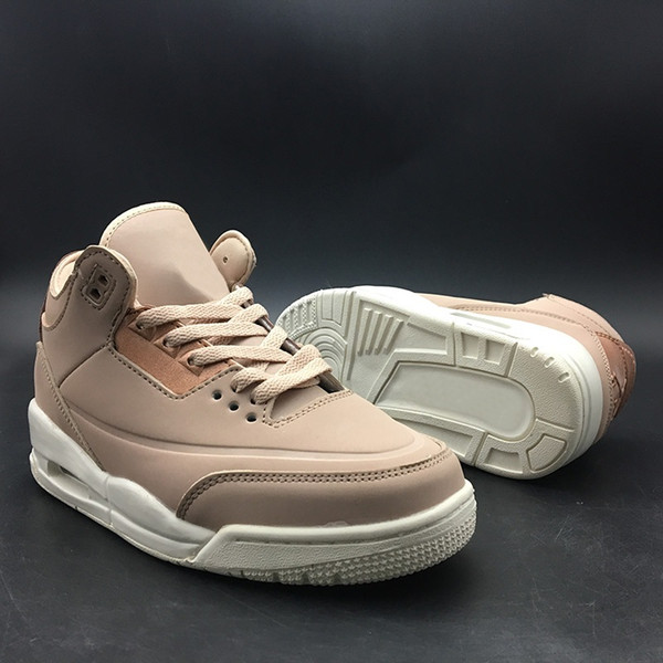 2018 High Quality 3 NRG Women's Rose Gold Particle Basketball Shoes 3s WMNS Classic Beige Metallic Red Bronze-Sail Sports Sneakers