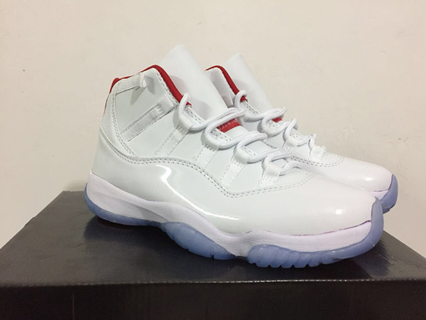 PJ Tucker reveals 11 White Red Basketball Shoes Jumpman 11s White leather icy translucent outsole Designer Sports Trainer Sneakers