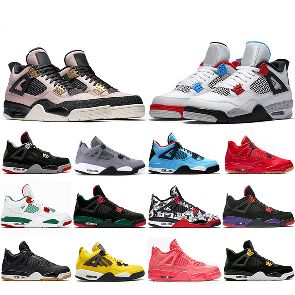 New Style What The 4 Cool Grey Splatter Basketball Shoes 4s Bred White Pizzeria Singles Day Travis Raptors Mens Trainers Designer Sneakers