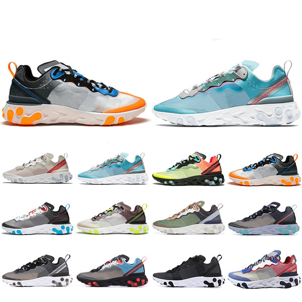 Hot Sale React Element 87 running shoes for men women Sail Royal Tint Anthracite VOLT RACER PINK Mens Trainer sports sneakers 36-45