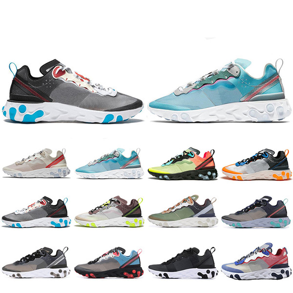 Newest 2019 React Element 87 running shoes for men women Sail Royal Tint Anthracite VOLT RACER PINK Mens Trainer sports sneakers 36-45