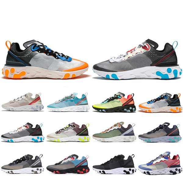 Top Fashion React Element 87 running shoes for men women Sail Royal Tint Anthracite VOLT RACER PINK Mens Trainer sports sneakers 36-45