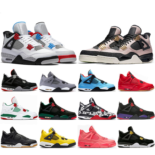 New Arrival What The 4 Cool Grey Splatter Basketball Shoes 4s Bred White Pizzeria Singles Day Travis Raptors Mens Trainers Designer Sneakers