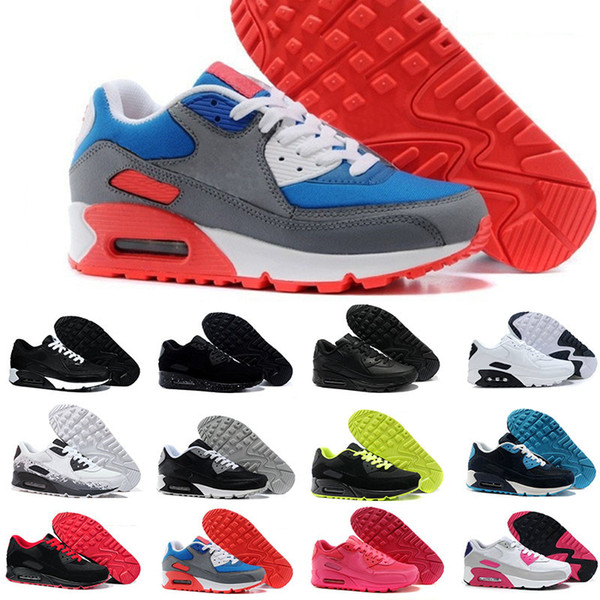 High Quality 2019 Air Cushion 90 Casual Running Shoes Cheap Black White Red 90 Men Women Sneakers Classic Air90 Trainer Outdoor Sports Shoe