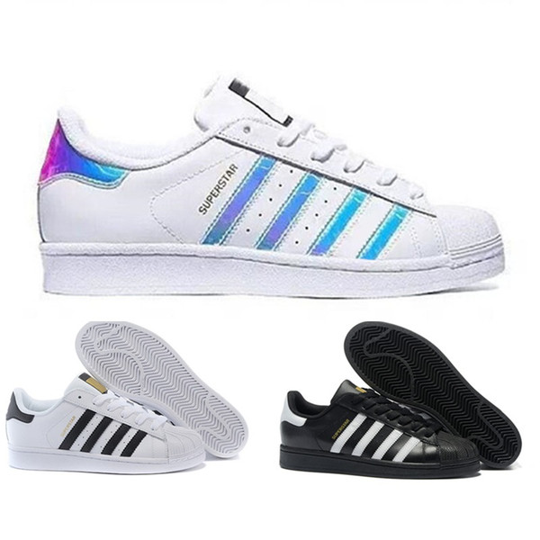 2018 Cheap Women Superstar White Hologram Iridescent Junior Pride Sneakers Super Star Speed Trainer Men Casual leather Shoes 36-44 dd2