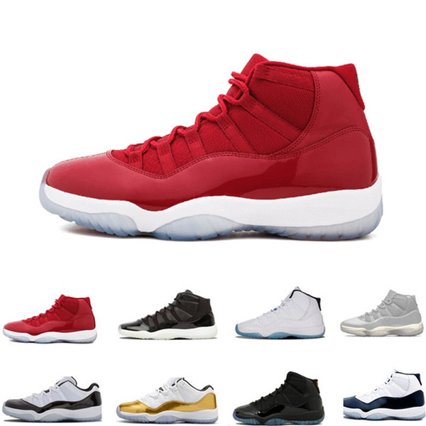 Concord High 45 11 XI 11s Cap and Gown PRM Heiress Gym Red Chicago Platinum Tint Space Jams Men Basketball Shoes sports Sneakers