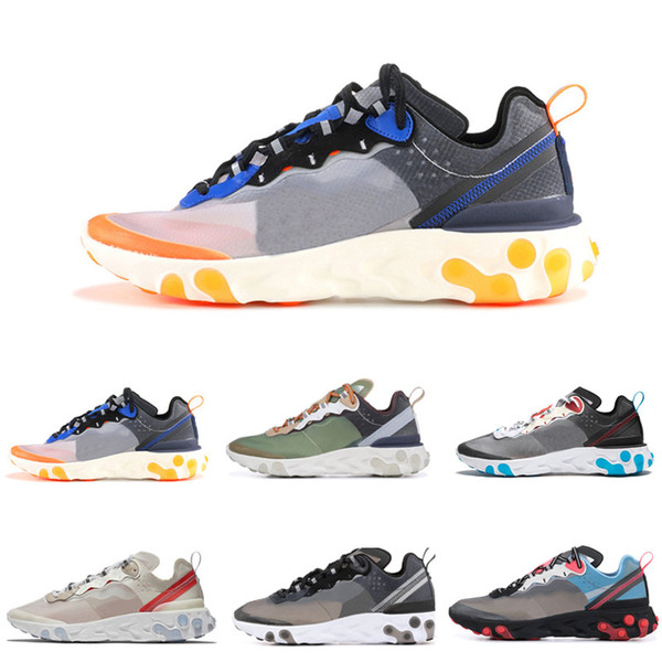 2018 Epic React Element 87 Undercover Men Running Shoes For Women Designer Sneakers Sports Mens Trainer Shoes Sail Light Bone Sneakers 36-45