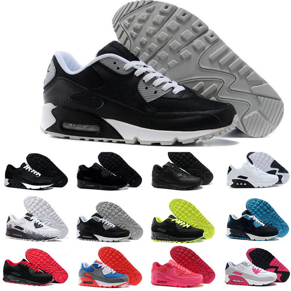 New Design 2019 Air Cushion 90 Casual Running Men Women Shoes Cheap Black White Red 90 Sneakers Classic Air90 Trainer Outdoor Sports Shoes