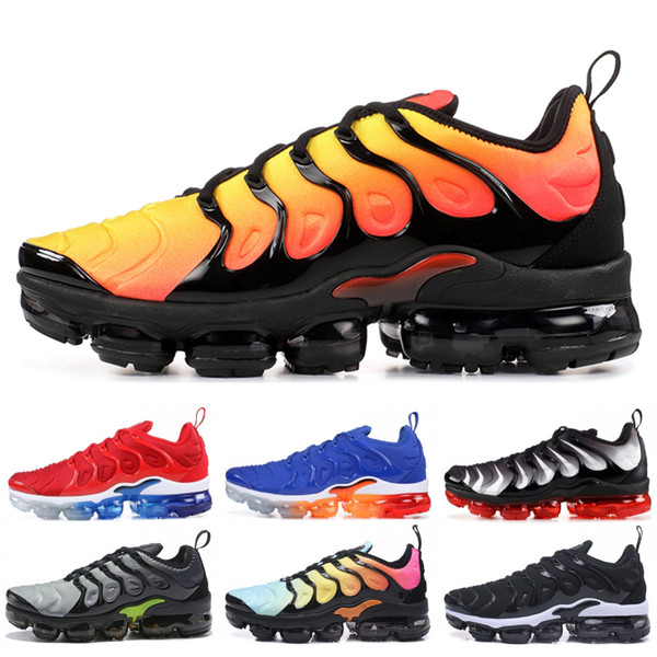 2019 TN PLUS Running Shoes For Men Women Black Speed Red White Anthracite Ultra White Black 2019 Best Designer Sneakers 36-45