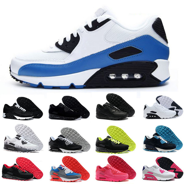 Mens Shoes classic 90 Men and woman Shoes Black Red White Trainer Air Cushion Surface Breathable Casual Shoes 36-45