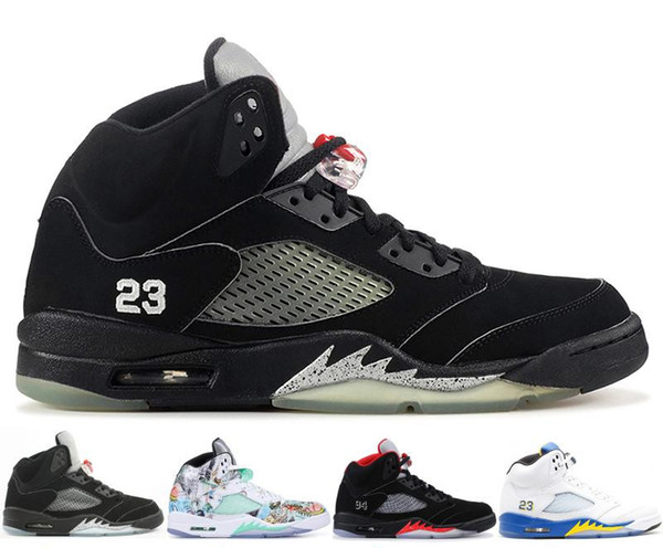 new SUP Bred 5 wings 5s PSG Black men Basketball Shoes Laney oreo silver OG White Grape Space Jam mens sports Sneakers 40-47 lzdboss