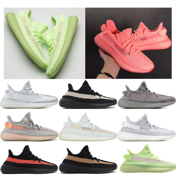 GID new V2 3M 2S Reflective Static Running Shoes Kanye West 2.0 Glow In The Dark Women Fashion Sport Athletics Sneakers Size 36-46 lzdboss