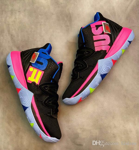 2019 new sale Kyrie 5 V Black Magic Multi-Color Confetti New Irving 5 Sport Sneakers Charms Irving Basketball Shoes Size us7-12 LZDBOSS