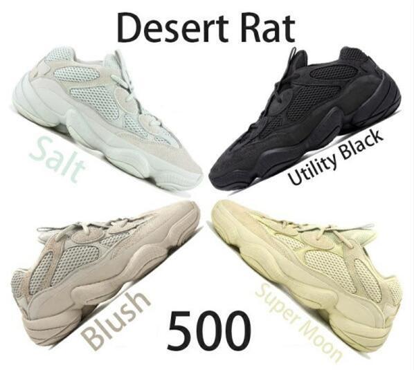 With Box 2019 hot Kanye West 500 Designer Shoes Running Shoes Utility Black Salt Super Moon Yellow Blush Sport Sneakers Size 36-46 lzdboss