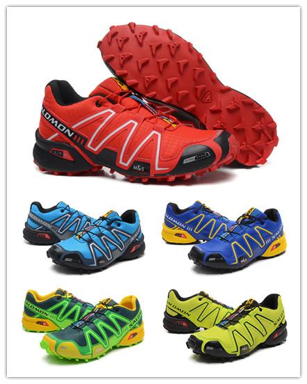 WITH BOX 2019 Solomon Speed Cross CS 3 III Men Outdoor Climbing shoes Black Green Red Blue Designer Trainer Mens Sport Sneaker lzdboss