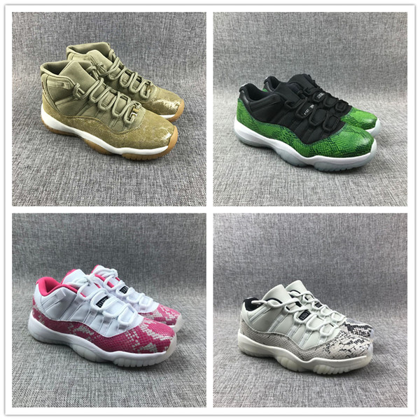2019 11 Mens 11s Basketball Shoes New Concord 45 Platinum Tint Space Jam WMNS Pink green Snakeskin Designer Sneakers Men Sport Shoes zz007
