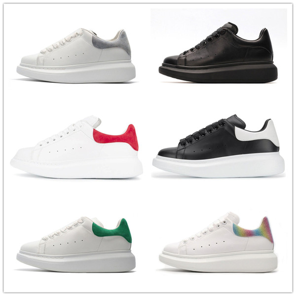 2019 New Designer Luxury white leather casual shoes for girl women men black gold red fashion comfortable flat sneakers size 35-44