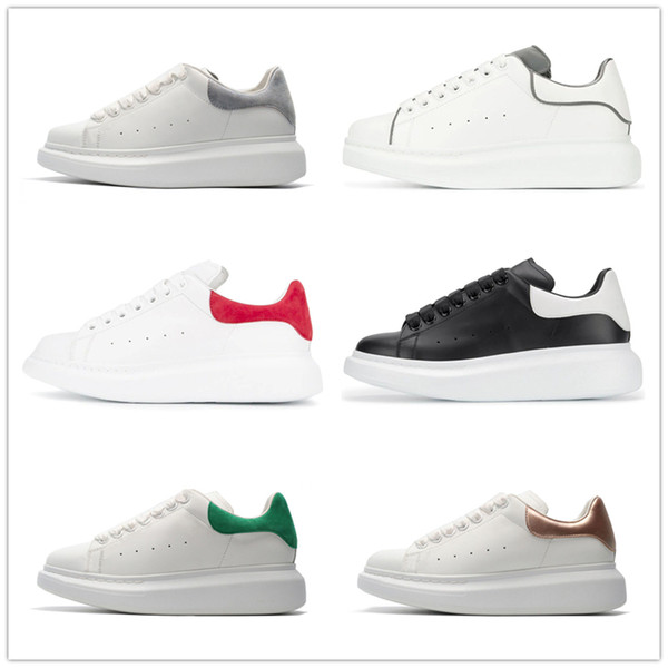 2019 New Designer Luxury white leather casual shoes for girl women men black gold red fashion comfortable flat sneakers size eur 35-44