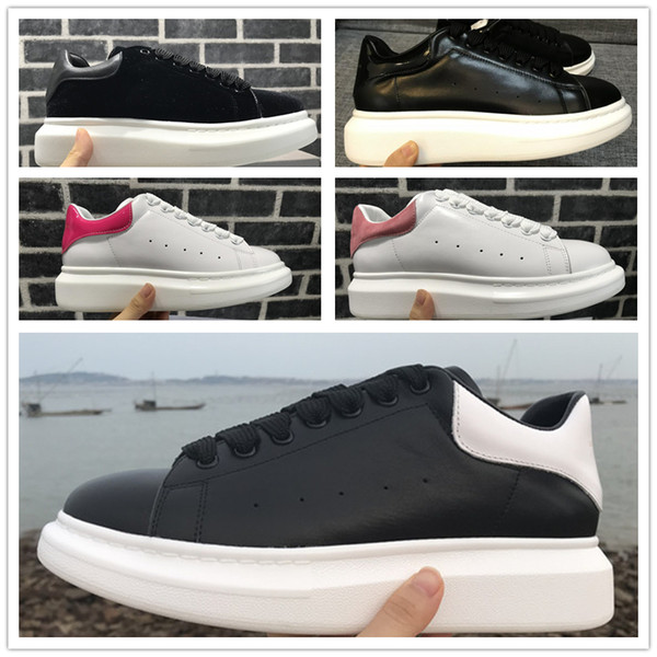 2019 Velvet Black Mens Womens Queen Shoe Beautiful Platform Casual Sneakers Luxury Designers Shoes Leather Solid Colors Dress Sports