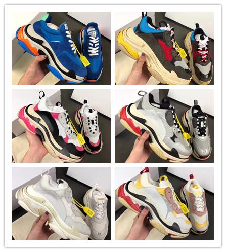 AAA Top quality 2018 designer Fashion Paris 17FW Triple S Sneaker Casual Luxury Dad Shoes for Men's Women Black Sports Running Shoe with Box