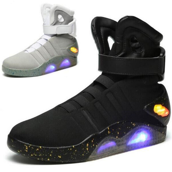 wholesale hot29 Rechargeable casual LED luminous shoes, colorful high shoes, fashionable and shining basketball men running Shoes With Box c