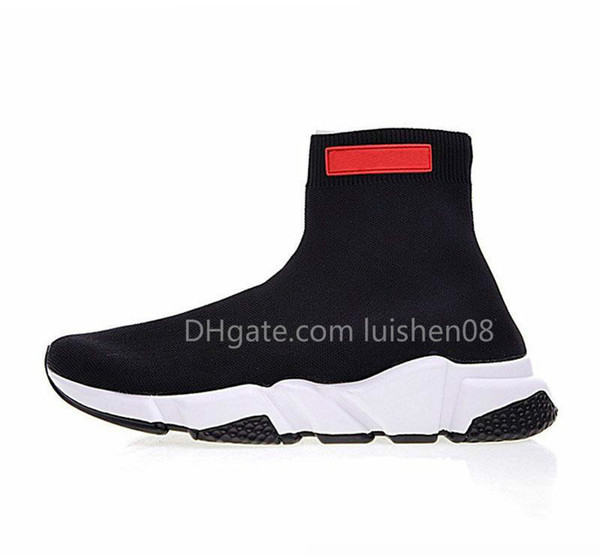 2018 New Paris Speed Trainers Knit Sock Shoe Original Luxury Designer Mens Womens Sneakers Cheap High Top Quality Casual Shoes 46 v6