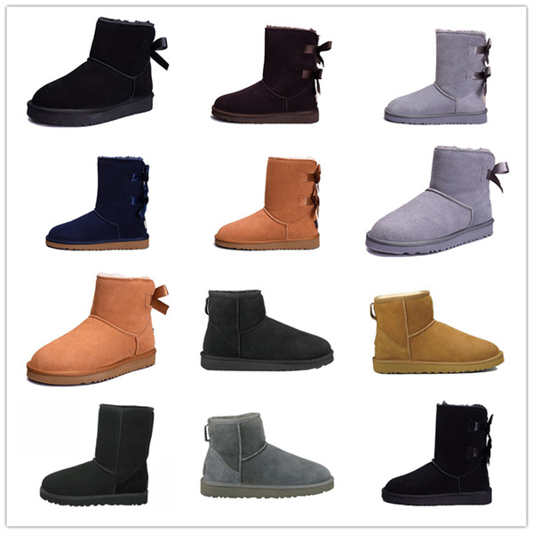 2019 New WGG Women's Australia Classic kneel Boots Ankle boots Black Grey chestnut navy blue Women girl boots with box Size US 5-10