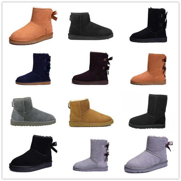 2019 New WGG Women's Australia Classic kneel Boots Ankle boots Black Brown Grey chestnut navy blue Women girl boots Size US 5-10