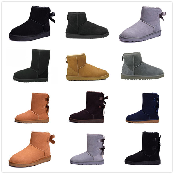 2019 New WGG Women's Australia Classic kneel Boots Ankle boots Black Beige Grey chestnut navy blue Women girl boots Size US 5-10