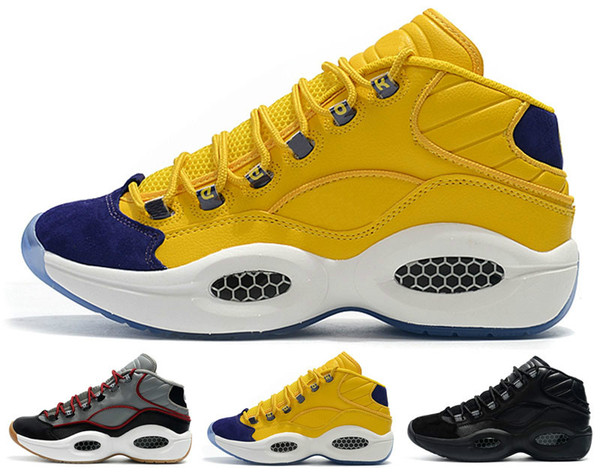 9 Colors New Arrival Men Sneakers Question Mid Allen Iverson Classic Basketball Shoe Good quality Zapatillas Designer Sneakers EUR 40-46 vn0