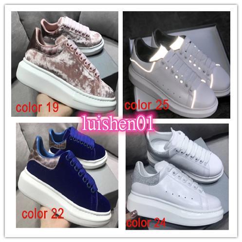 Designer Shoes trainers Reflective 3M white Leather Platform Sneakers Womens Mens Flat Casual Party Wedding Shoes Suede Sports Sneakers c04