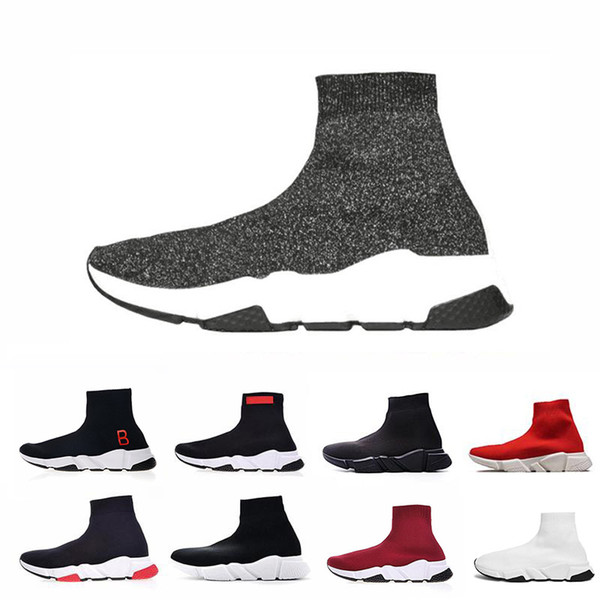 Men Shoes Speed Trainers Mercurial XI Socks Shoes Knit Sneakers Gray Black White Women Running Shoes Fashion Footwear Speed Training