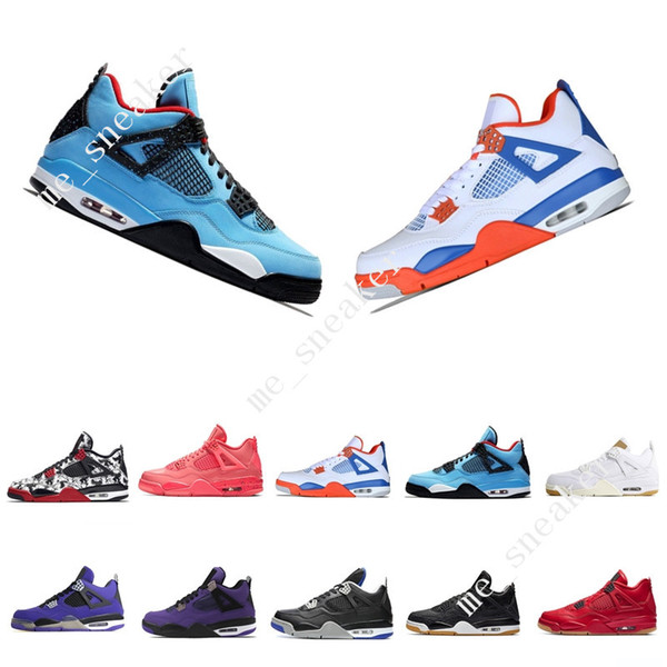 4 Tattoo Singles Day Travis Scotts Cactus Jack Raptors Mens Basketball Shoes 4s White Cement Black Gum men sports sneakers designer trainers