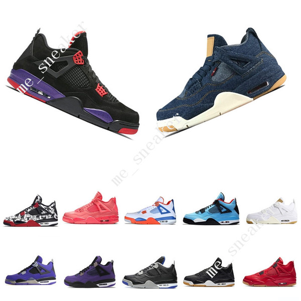 4 Tattoo Singles Day Travis Scotts Cactus Jack Raptors Mens Basketball Shoes 4s White Cement Alternate Motorsport men sport sneaker designer